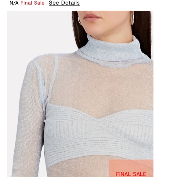 Jonathan Simkhai shiny silver turtleneck - Picture 9 of 10